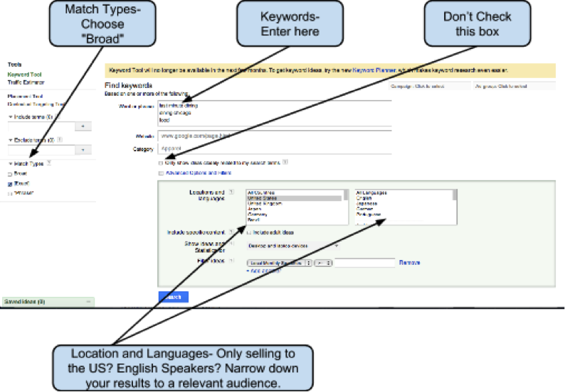 Google Adwords Keyword Planner